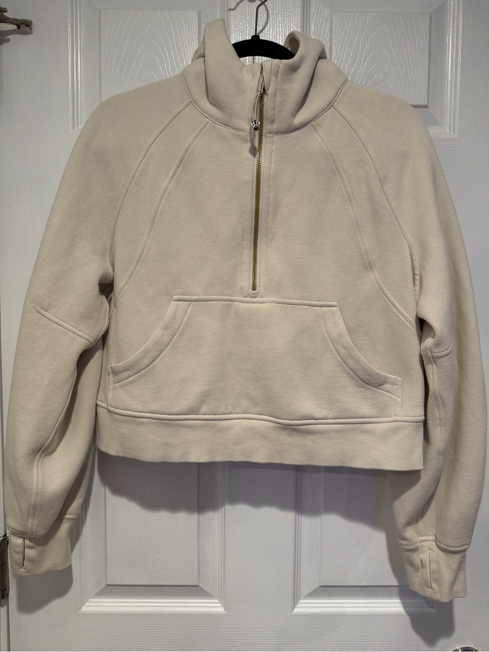 Lululemon Scuba Half-Zip Pullover Sweatshirt - Cream. Size XS/S square dot